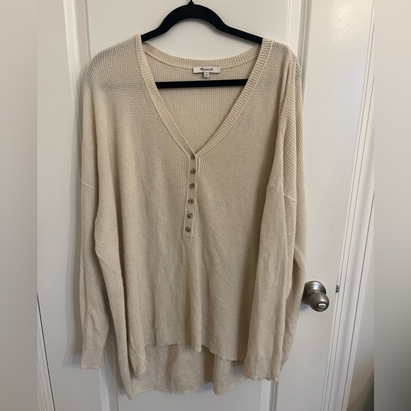 Madewell Asherton Waffle Knit Wool Alpaca Henley Size 1X - Picture 4 of 11